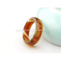 Fashion Natural 6MM Yellow Agate Gemstone Faceted Women Rings